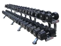 Обрезиненный гантельный ряд «Profigym» от 8,5 до 56 кг с шагом 2,5 кг ГП-010