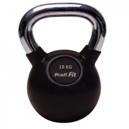 Гиря обрезиненная с хромированной ручкой PROFI-FIT, 18 кг, фото 1