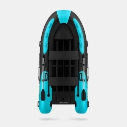 Gladiator RIB 420 AL Черно-бирюзовый моторная лодка ПВХ Жесткое дно (морской алюминий), киль, фото 3