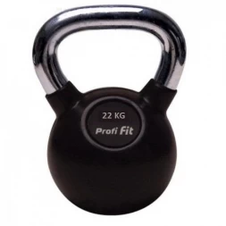 Гиря обрезиненная с хромированной ручкой PROFI-FIT, 22 кг, фото 1