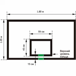 Щит баскетбольный игровой 1050х1800 мм (фанера 15 мм на металлокаркасе), фото 2