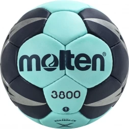 Мяч ганд. &quot;MOLTEN 3800&quot;, арт. H1X3800-CN, р.1, мат.ПУ,32 пан, руч.сш, бирюзово-т.синий, фото 2