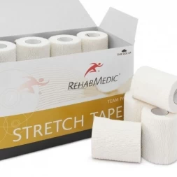 Тейп спортивный Rehab Stretch Tape, арт.RMV0222WH, хлопок, полиэстер, 5 см x 4.6м, уп. 24 шт, белый