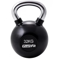 Гиря обрезиненная с хромированной ручкой PROFI-FIT, 32 кг, фото 1