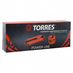 Утяжелители универсальные &quot;TORRES 2 кг&quot;, эрг. форма, неопрен, металл. песок, красно-черный, фото 2