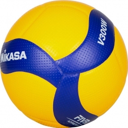 Мяч вол. &quot;MIKASA V300W&quot;, р.5, FIVB Appr, 18 пан, синт.кожа (микрофиб), клееный, бут.кам, желто-синий, фото 2