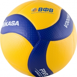 Мяч вол. &quot;MIKASA V300W&quot;, р.5, FIVB Appr, 18 пан, синт.кожа (микрофиб), клееный, бут.кам, желто-синий, фото 3