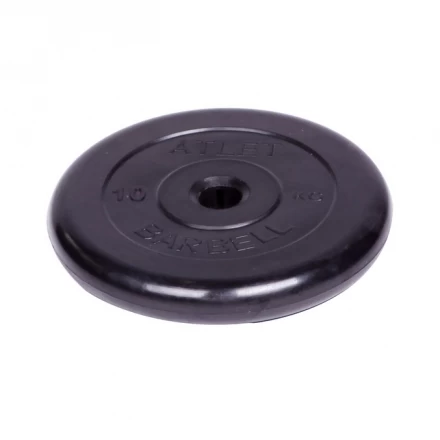 Диск обрезиненный Barbell Atlet d 31 мм чёрный 10 кг, фото 1