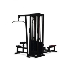 3-х позиционная станция с одинарной блочной рамкой (грузоблок) чёрный Barbell МВ 36953 