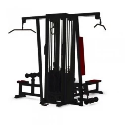 4-х позиционная станция с одинарной блочной рамкой (грузоблок) чёрный Barbell МВ 3.16.1 