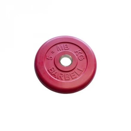Диск обрезиненный Barbell d 31 мм цветной 5 кг, фото 1