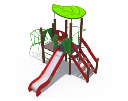 Детский игровой комплекс Каштан с металлическим скатом Н-1200 ДИО 10100