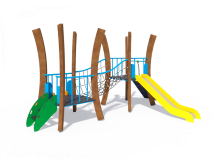 УК 7.926.11 Флекс две башни с горкой и мостиком цинк УК 7.926.11 Флекс две башни с горкой и мостиком цинк