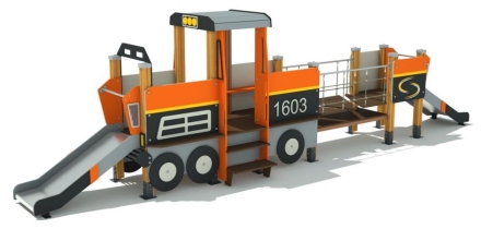 Игровой комплекс ДГ Паровозик с вагончиком тип 2 от 3 лет для детской площадки, фото 1