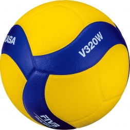 Мяч вол. &quot;MIKASA V320W&quot;, р.5, синт. кожа (микрофибра), 18 панелей, клееный, бут.кам, желто-синий, фото 2