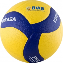 Мяч вол. &quot;MIKASA V320W&quot;, р.5, синт. кожа (микрофибра), 18 панелей, клееный, бут.кам, желто-синий, фото 3