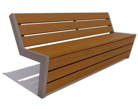 Парковая скамейка Техно, Лиственница (брус 30х120) 0,6 м, фото 4
