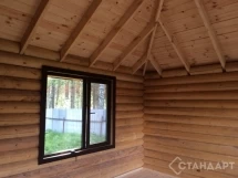 Беседка из бревна оцилиндрованного №19 закрытого типа 4х5м Под ключ