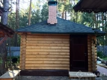 Беседка из бревна оцилиндрованного №19 закрытого типа 4х5м Под ключ