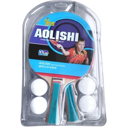 Набор для настольного тенниса Aolishi, 2 ракетки и 4 шарика, фото 1