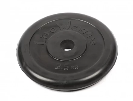 Диск обрезиненный Lite Weights 2473LW 26мм 2,5кг, черный, фото 2