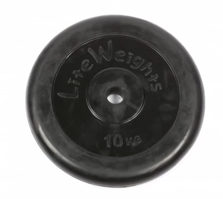Диск обрезиненный Lite Weights 2477LW 26мм 10кг, черный, фото 1
