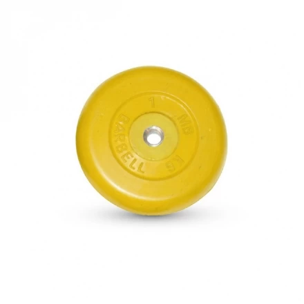 Диск обрезиненный Barbell d 26 мм цветной 1 кг, фото 1