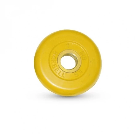 Диск обрезиненный Barbell d 31 мм цветной 1 кг, фото 1
