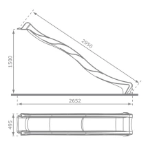 Детская горка тип S-LINE, усиленная , HDPE 3 м, высота 1500 мм