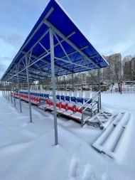 Трибуна сборно-разборная 3-х рядная на 100 мест (с навесом из поликарбоната) СТ-184, фото 3