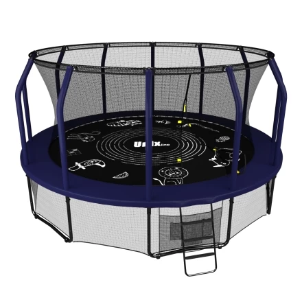 Батут Unix line Supreme Game 14 ft (blue) с защитной сеткой, фото 1