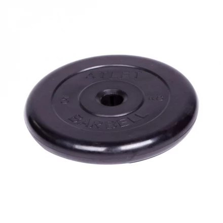 Диск обрезиненный Barbell Atlet d 31 мм чёрный 5 кг, фото 1