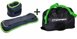 Утяжелители ALT Sport 2,0кг х 2шт в мешочке нейлон наполнитель железная крошка, фото 2