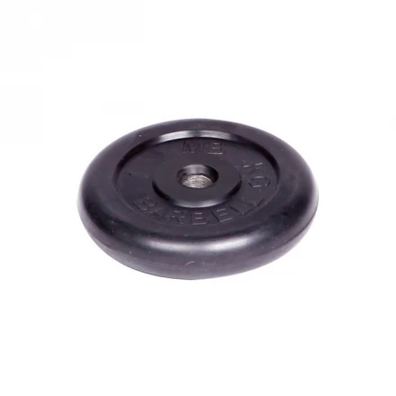 Диск обрезиненный Barbell d 31 мм чёрный 1 кг, фото 1