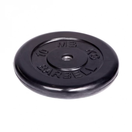 Диск обрезиненный Barbell d 26 мм чёрный 10 кг, фото 1