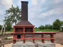 Печь Аристократ 730 S Прямоугольный кирпич микс коричневого с желтым