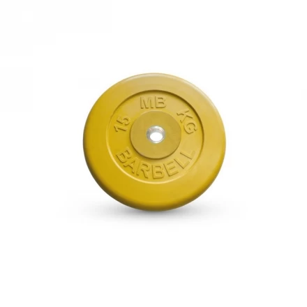 Диск обрезиненный Barbell d 26 мм цветной 15 кг, фото 1