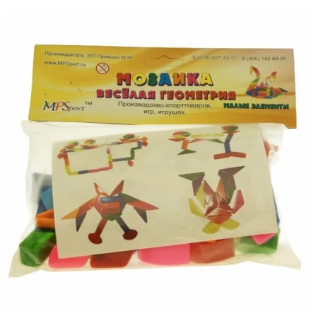 Развивающая игра мозаика Веселая Геометрия 36 элеметов, фото 1