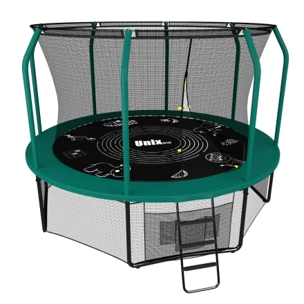 Батут Unix line Supreme Game 8 ft (green) диаметр 244 см с защитной сеткой, фото 1