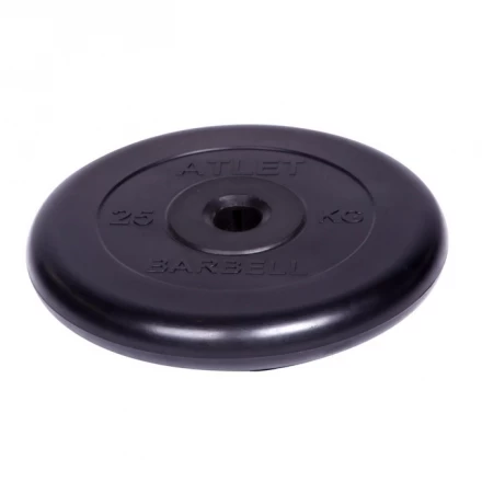 Диск обрезиненный Barbell Atlet d 31 мм чёрный 25 кг, фото 1