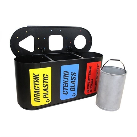 Урна для раздельного сбора мусора Город 3 (3х26л), фото 3