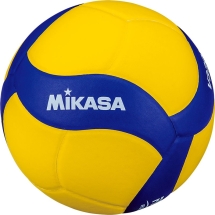 Мяч вол. &quot;MIKASA V330W&quot;, р.5, синт.кожа (ПУ), 18 пан., оф. парам. FIVB,клееный, бут.кам, желто-синий