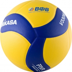 Мяч вол. &quot;MIKASA V330W&quot;, р.5, синт.кожа (ПУ), 18 пан., оф. парам. FIVB,клееный, бут.кам, желто-синий, фото 3
