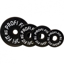 Диск для штанги каучуковый, черный, PROFI-FIT D-51, 1,0 кг, фото 2