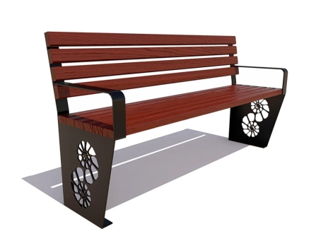 Скамейка садовая Ракушка лиственница 2,5 м, фото 3