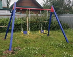 Двухместные качели Пионер Дворовые ЦК2УВ 2 для детских площадок, фото 2