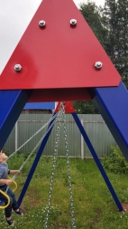 Двухместные качели Пионер Дворовые ЦК2УВ 2 для детских площадок, фото 5