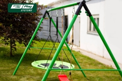 Качели SLP SYSTEMS 3 секции + качеля диск красная + лодочка красная + качеля с фиксацией желтое, фото 7