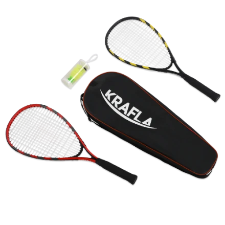 KRAFLA S-SP500 Набор для спидминтона с ракетками (2шт) и воланами (3шт) в чехле, фото 1