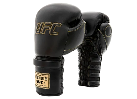 (UFC Премиальные тренировочные перчатки на шнуровке черные - 12 Oz), фото 3